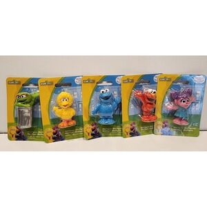 Sesame Street Mini Figures Set of 5 2" Cake Topper Toys Collectables NIP